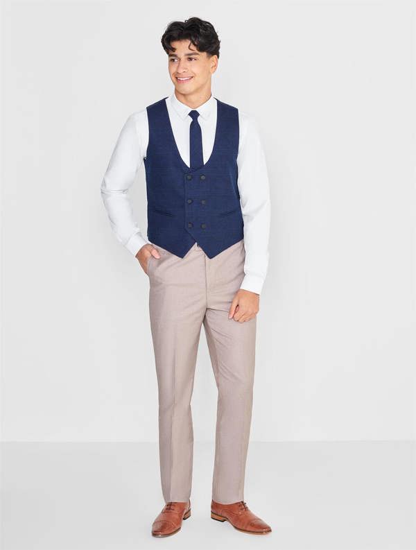 Beige and navy page boy outfit