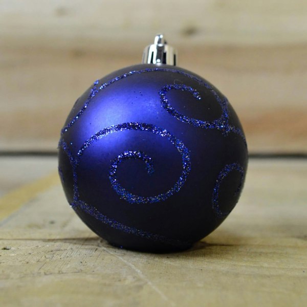 Samuel Alexander 24 Pack 60mm Multi Finish Shatter Proof Christmas Tree Baubles - Midnight Blue