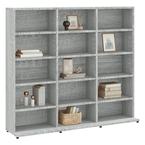 Berkfield CD Cabinet Grey Sonoma 102x23x89.5 cm Engineered Wood