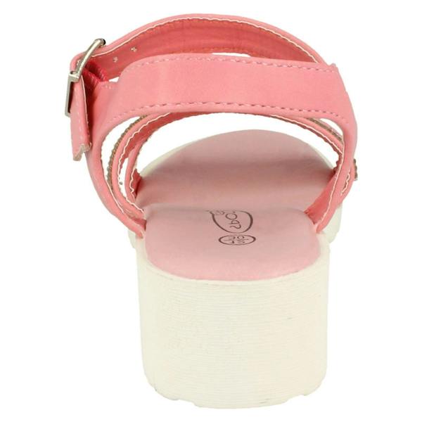 Spot On Girls Spot On Mid Heel Diamante Strap Ankle Buckle Sandal