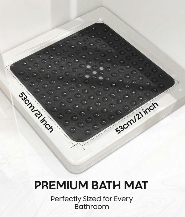 ADOV Square Shower Mat Non Slip Anti Mould, 53 x 53cm Bath Mat for Inside-Shower