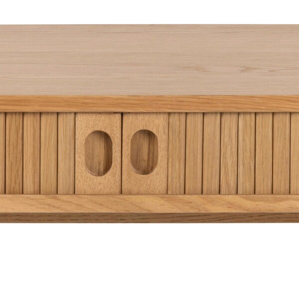 Wyld Haus Copenhagen Natural Oak Wood Etched Office Desk 2 Tambour Doors