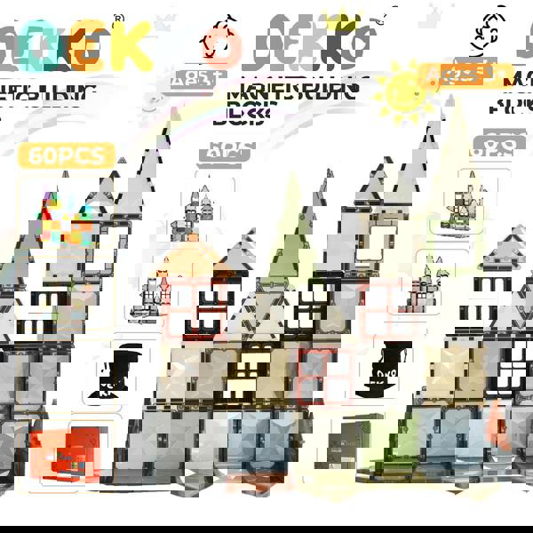 Dekko 60pc Magnetic Building Blocks Set STEM Educational Toys for Kids Gifts