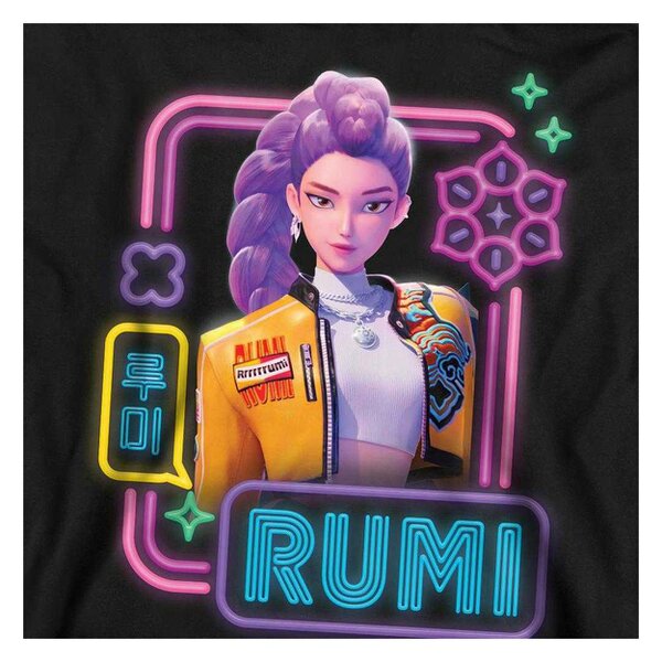K-Pop Demon Hunters Unisex Adult Rumi Glowing Lights Sweatshirt - Black