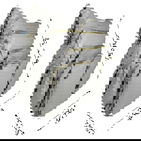 Assots London 'SUZANNE' Grey Lightweight Luxurious Baby Changing/Diaper Leather Crossbody Organiser Bag