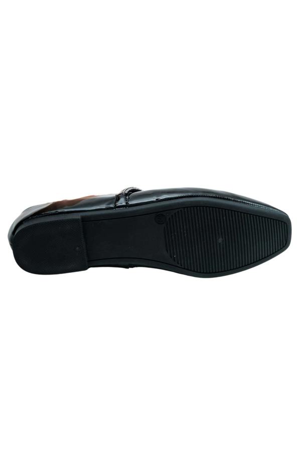 Crystal Belle Dolly Shoes Black, featuring slip-on design with elasticated crystal strap