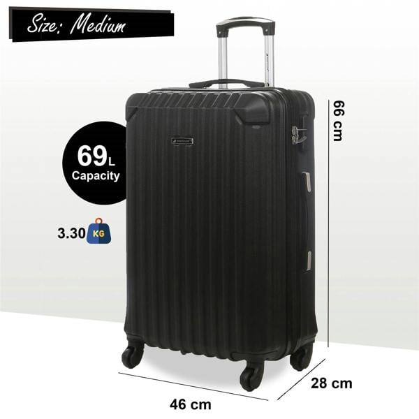 Snowball Hard Shell ABS 4 Wheels Luggage Travel Cabin Suitcase Set