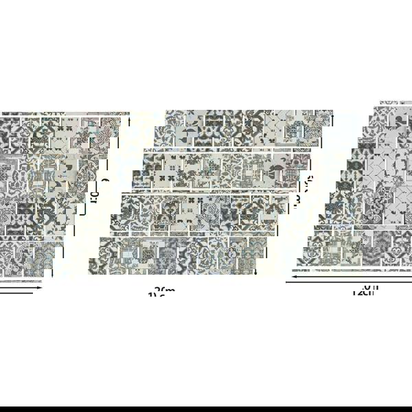 WALPLUS WFS6008 - Vintage Blue Azulejo Tiles Floor Sticker 120cm x 60 cm