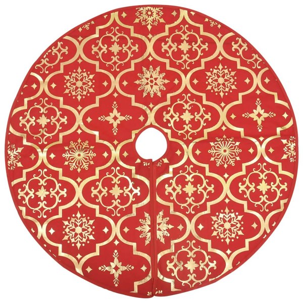 Berkfield Luxury Christmas Tree Skirt with Sock Red 122 cm Fabric
