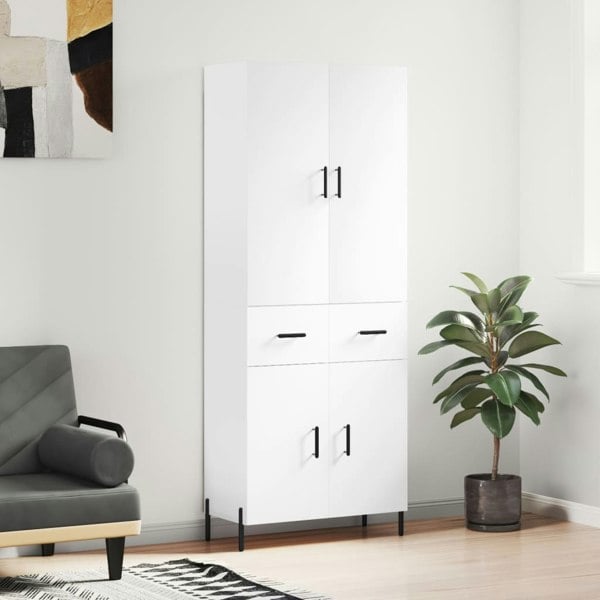 Berkfield Highboard White 69.5x34x180 cm Engineered Wood