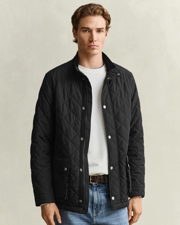 GANT Mens Quilted Mid Jacket - 5 Black