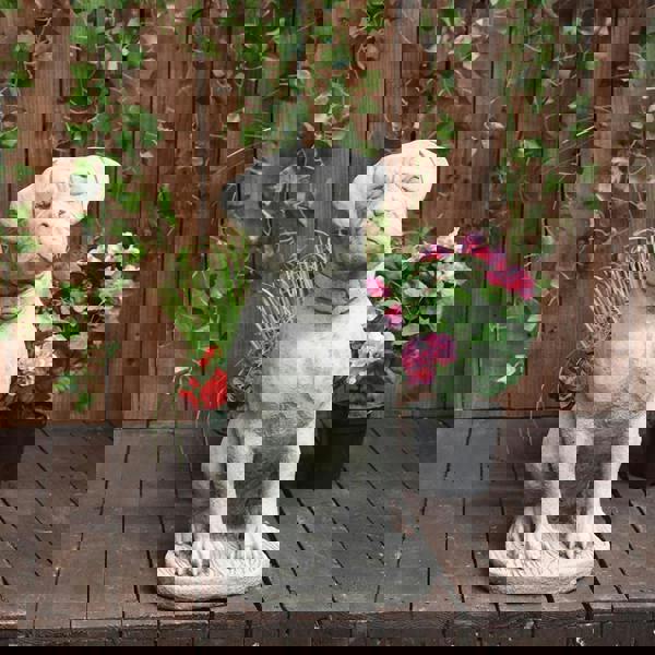 Stone Cast Large Boxer Dog Garden Ornament