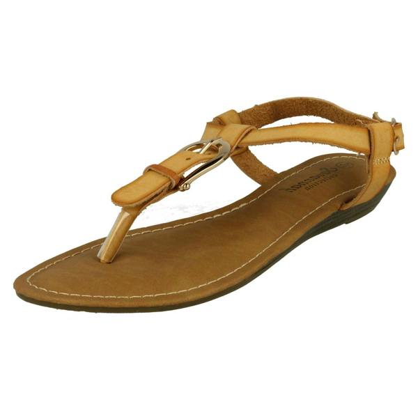 Savannah Ladies Savannah Wedge Toe Post Sandals
