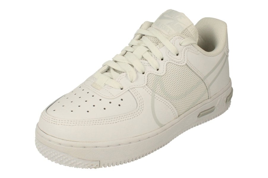Nike Air Force 1 React Su GS Trainers Ct5117  101 - White Pure Platinum 101 - Photo 0