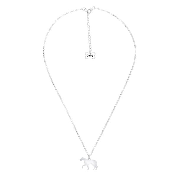 Great Dane Silhouette Silver Necklace - Personalised - MYLEE London
