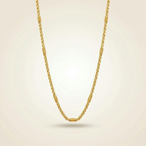 The Colourful Aura Wire-Wrapped Coil Station Rope Chain Necklace | 18ct Gold Plated