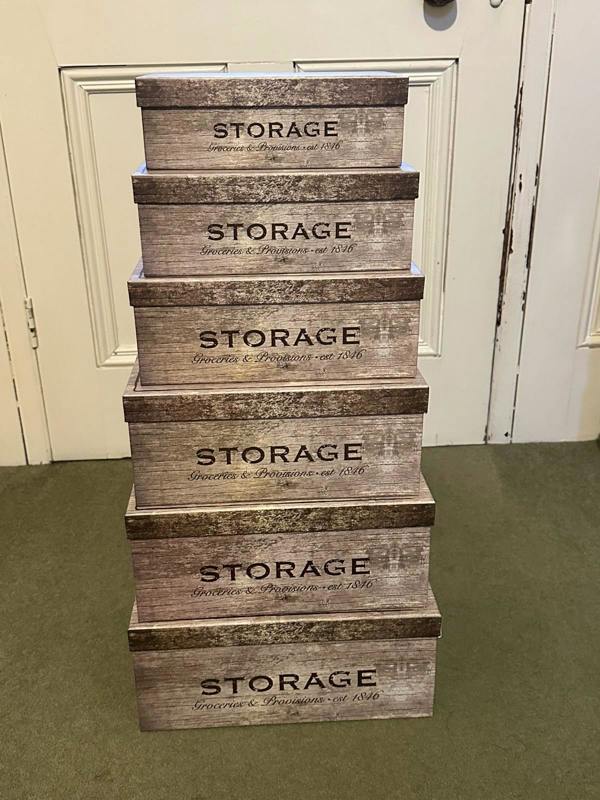 Sil PACK OF 6 CARDBOARD STORAGE BOXES