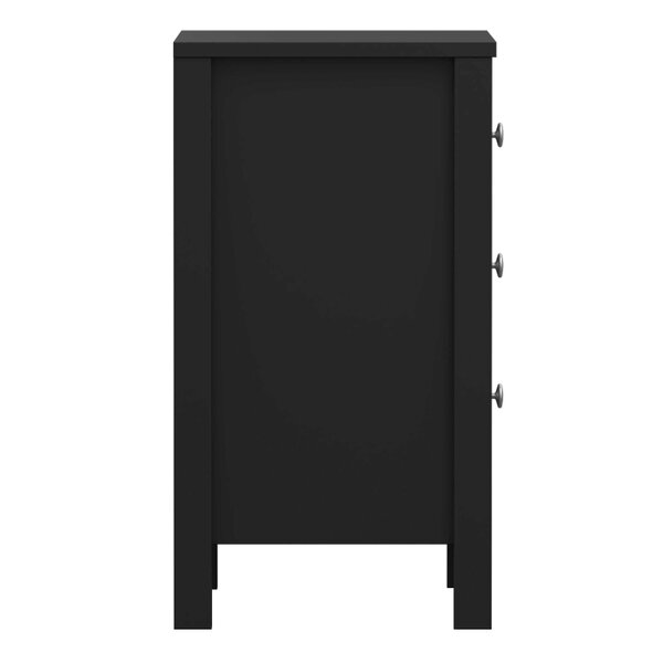 Wyld Haus Gossmere Matt Black Bedside Table 3 Drawers