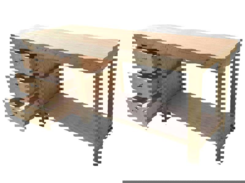 Arbor Garden Solutions Wooden Eucalyptus top tool cabinet workbench with storage shelf (V.7)