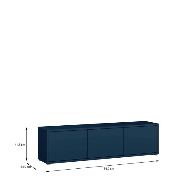 Furniture To Go Alice Springs Wide TV Cabinet with 3 Doors Push-to-Open in Night Blue