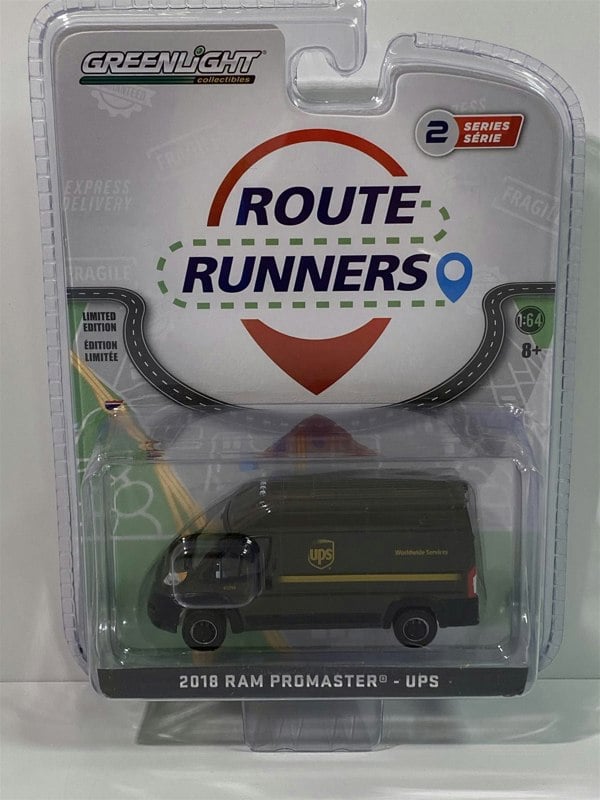 2018 ram promaster ups 1:64 scale greenlight 53020