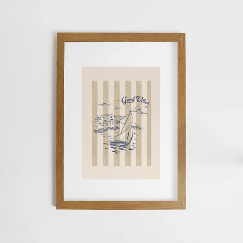 Joules Good Vibes Point of View A2 Wood Frame | Brown