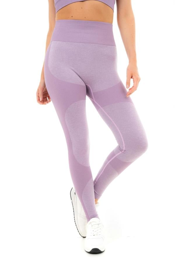 Smart Living Women's Seamless Ribbed Marl Leggings - Plum