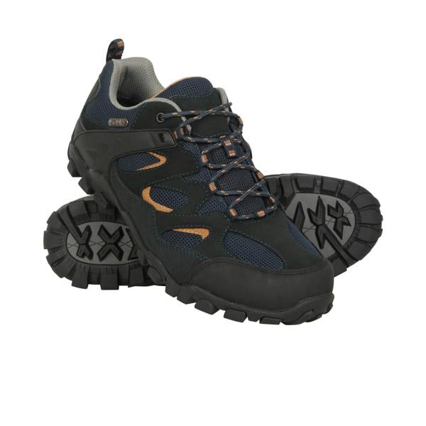Mountain Warehouse Mens Curlews Waterproof Suede Walking Shoes - Navy - 