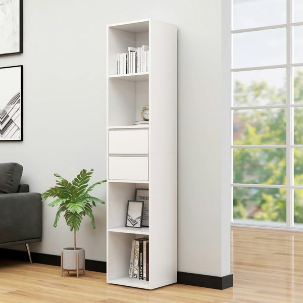 Berkfield Book Cabinet White 36x30x171 cm Engineered Wood