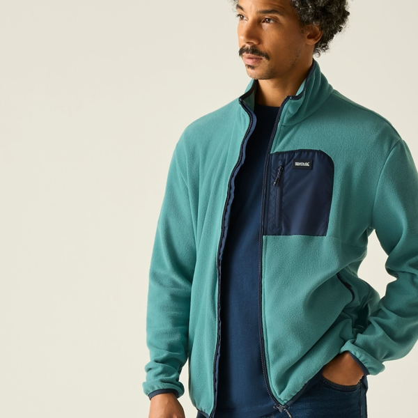 Regatta Mens Frankie Full Zip Fleece Jacket - Arctic/Navy