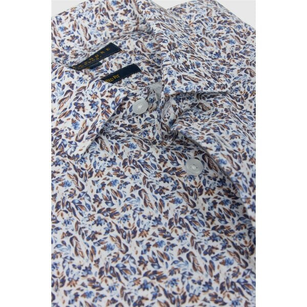 Alexandre Silver Alexandre Tailored Blue Thyme Floral Printed Shirt