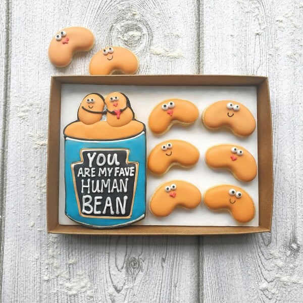 The Cookie Collaboration Hand-Iced 'Fave Human Bean' Cookie Letterbox Gift
