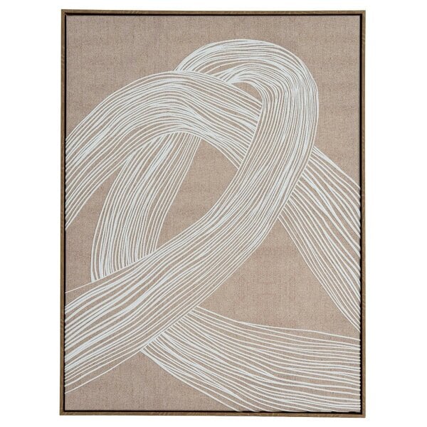 Wyld Haus Naousa Coastal Cream and White Line Art In Frame