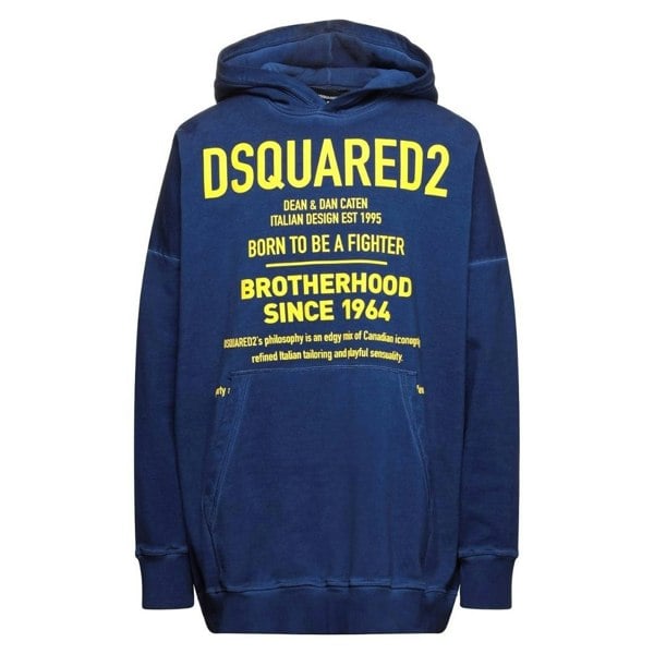 Dsquared2 Born To Be A Fighter Oversize Hoodie - Blue