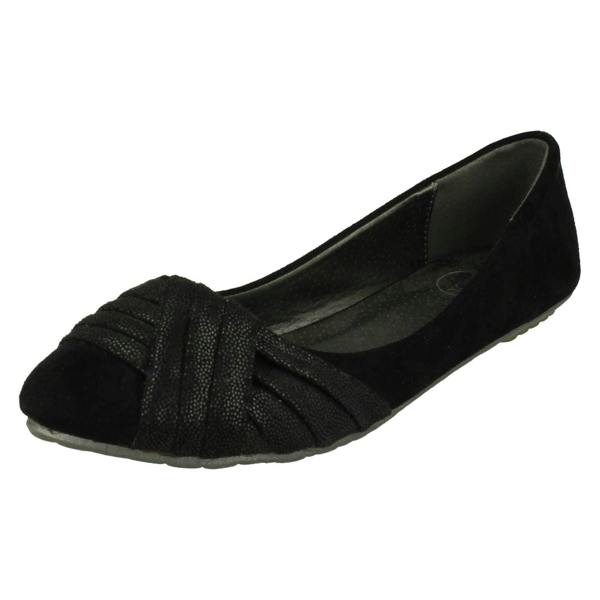 Spot On Ladies Spot On Casual Slip On Ballet Shoes