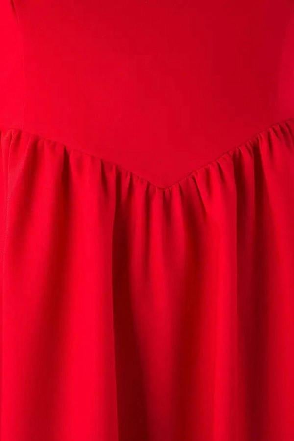 WOVCOR Square Neck Skater Midi Finike Woven Plus Size Dress