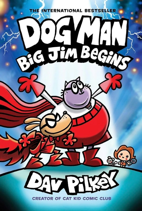Dog Man Series 11-14 Collection 4 Books Set By Dav Pilkey (Twenty Thousand Fleas Under the Sea, The Scarlet Shedder, Big Jim Begins, Big Jim Believes)