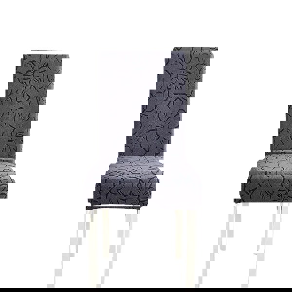 Anyseat Chair Cover Dark Grey Floral Design with Anti-Dirt and Elastic Material for Dining Room Kitchen Wedding Hotel Banquet Restaurant