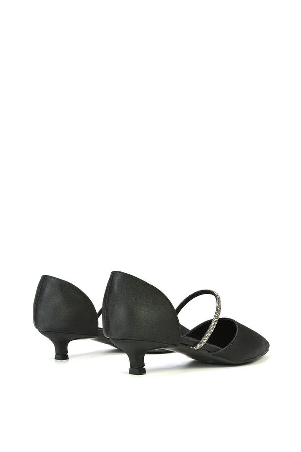 XY LONDON Diamante Strap Kitten Heel Pointed Toe Court Shoes