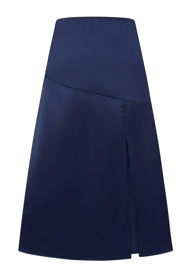HotSquash Satin Midi Skirt with Side Split