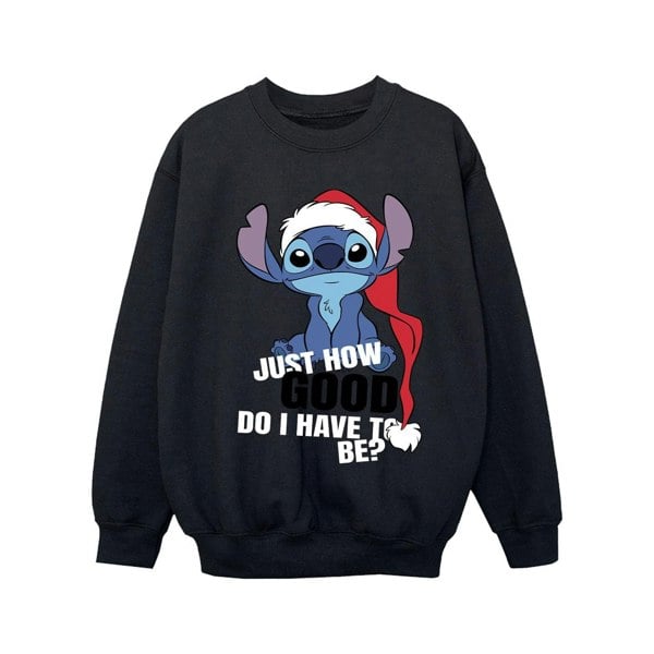 Disney Girls Lilo & Stitch Just How Good Sweatshirt - Black