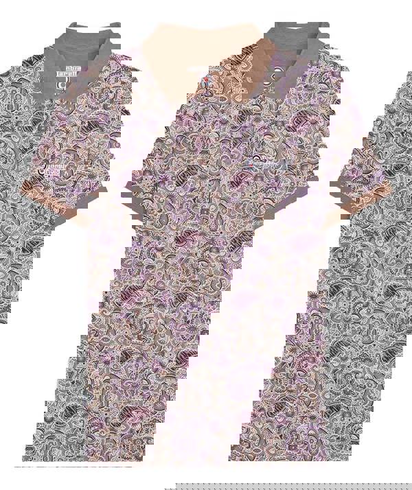 Lambretta Mens Classic Paisley Print Mod Retro Ska Casual Polo