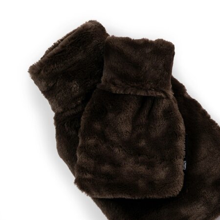 CosyPanda Little and Large Chocolate Faux Fur Hot Water Bottle Gift Set
