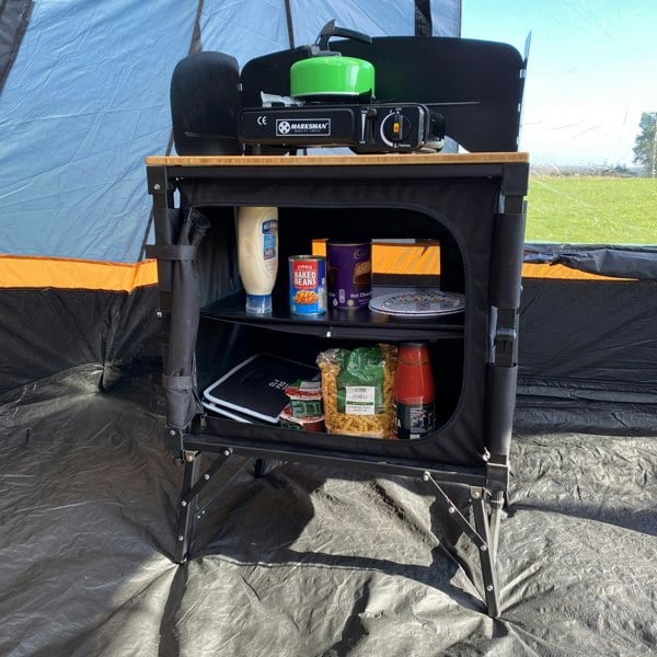 Bamboo 3 in 1 Folding Table/Storage Camping Cupboard OLPRO