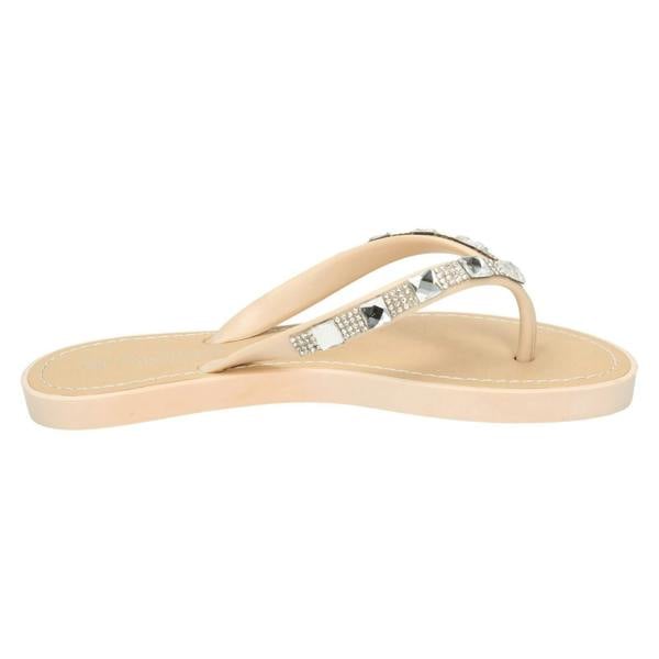 Savannah Ladies Savannah Sequin Toe Post Flip Flop Sandal