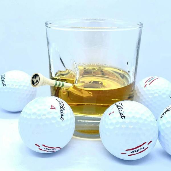 Personalised Golf Tee Whisky Glass - alternative angle