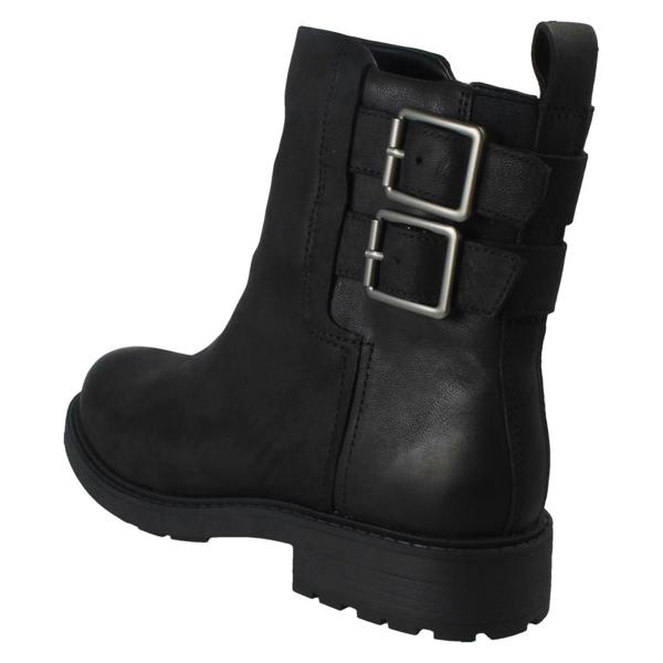 Clarks Ladies Clarks Buckle Detailed Zip Fastening Leather Ankle Boots Orinoco2 Bay
