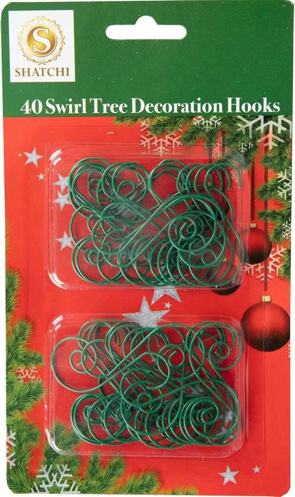 40 Pcs Green Swirl Tree Decoration Hooks for Secure Ornament Hanging image 4