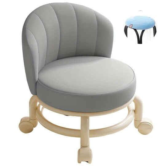 Havendro Low Rolling Stool Short Wheeled Rotating Shoe Changing Sofa Chair Pulley Swivel