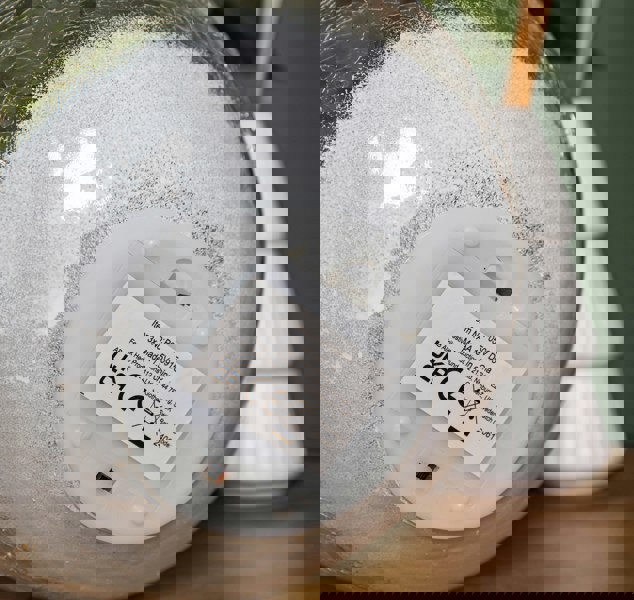 Samuel Alexander 20cm Battery Operated Light up Robin Crackle Glass Ball with 15 Warm White LEDs